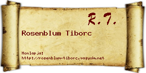 Rosenblum Tiborc névjegykártya